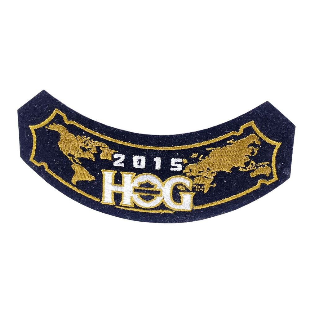 HARLEY DAVIDSON OWNERS GROUP HOG H.O.G. 2015 VEST ROCKER PATCH NOS SEW ON PATCH